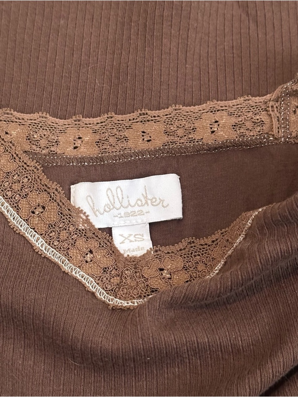 Vintage Hollister Cami Tank Top XS Babydoll Lace Trim Coquette Y2K Bella Swan - Picture 6 of 6